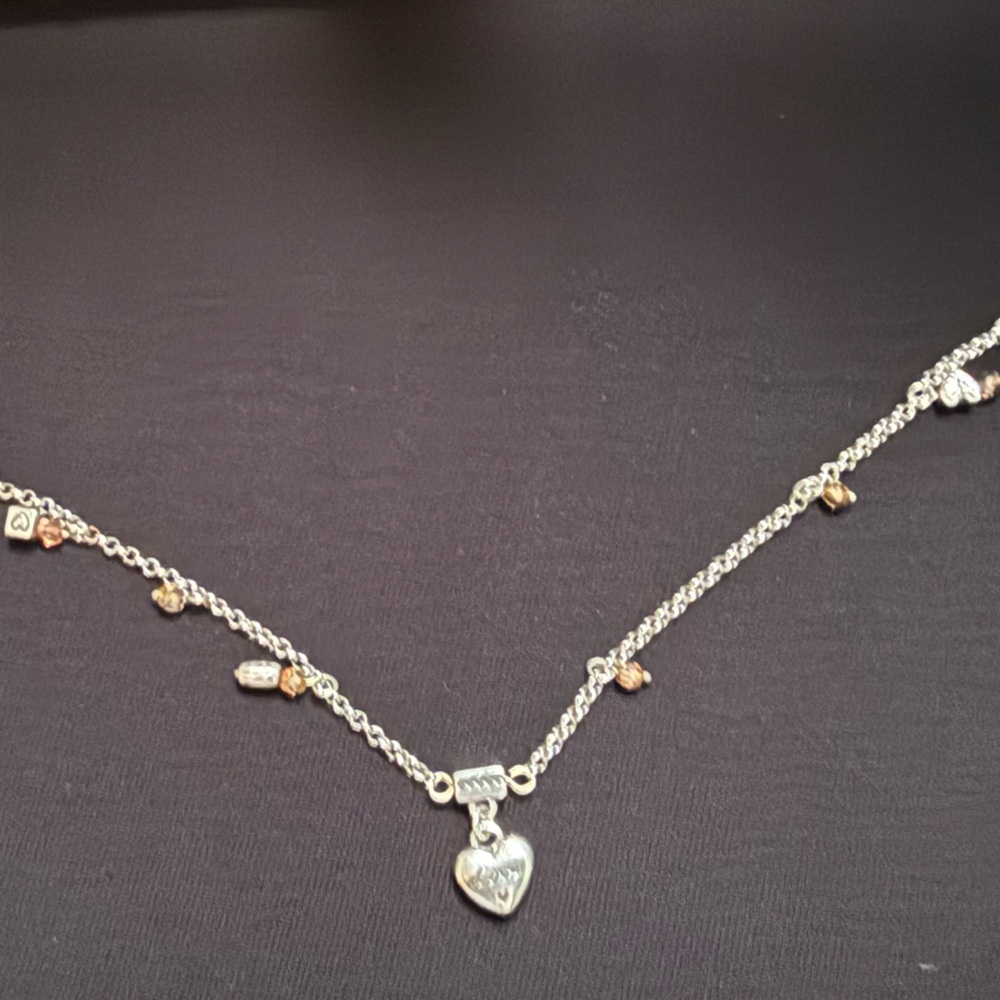 Beautiful Brighton Silver Hearts and Gold dangle  Anklet